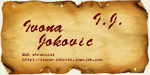 Ivona Joković vizit kartica
